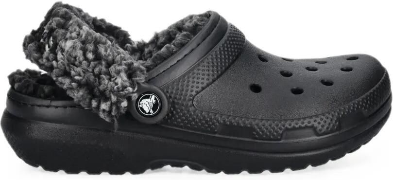 Crocs Classic slippers met fleece voering Zwart