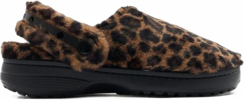 Crocs Classic Unfurgettable leopard-print faux-fur mules Bruin