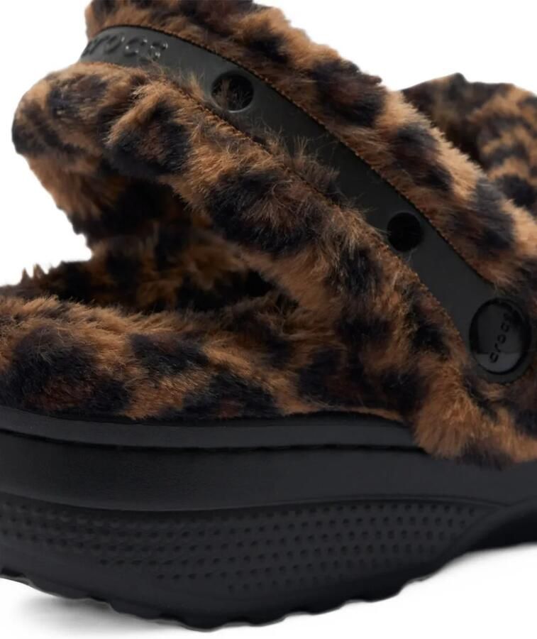 Crocs Classic Unfurgettable leopard-print faux-fur mules Bruin - Foto 2