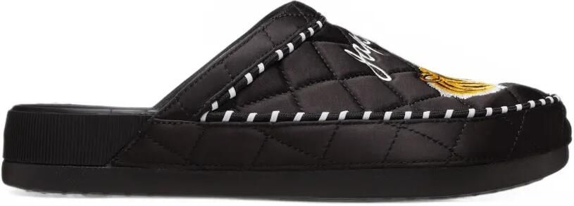 Crocs Dylan quilted embroidered slippers Zwart