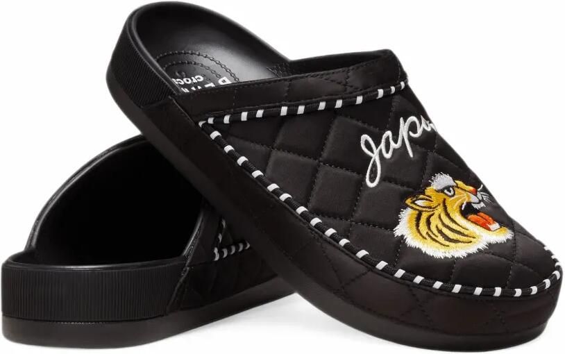 Crocs Dylan quilted embroidered slippers Zwart - Foto 2