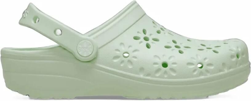 Crocs floral cut-out Classic Clog mules Groen