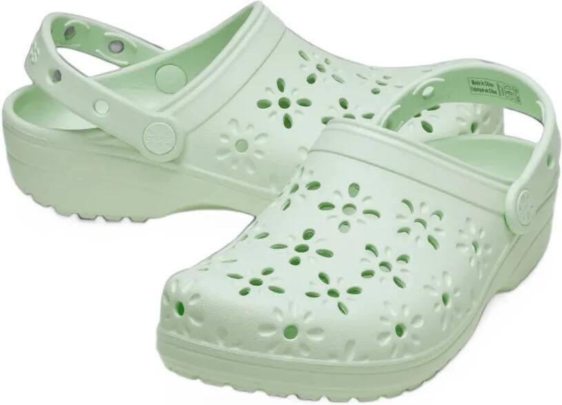 Crocs floral cut-out Classic Clog mules Groen - Foto 2