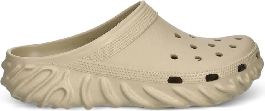 Crocs Geperforeerde geribbelde slippers Beige