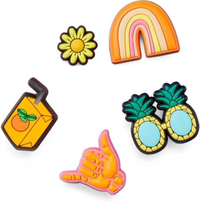 Crocs Jibbitz Sunshine Is Fine vijf schoenenbedels Oranje