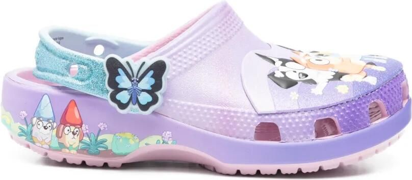 Crocs Kids Bluey slippers met vlinderapplicatie Paars