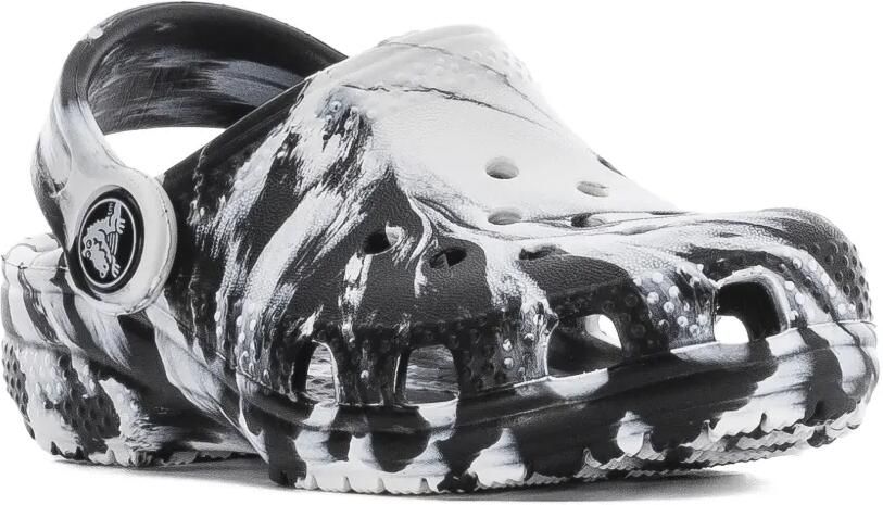 Crocs Kids Classic Marbled Clog TD "Black" klompen Wit