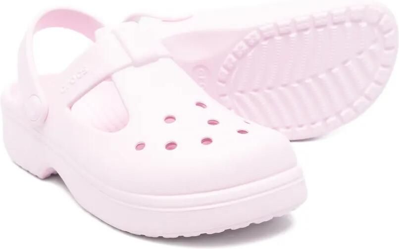 Crocs Kids Classic T Mary Jane geperforeerde klompen Roze