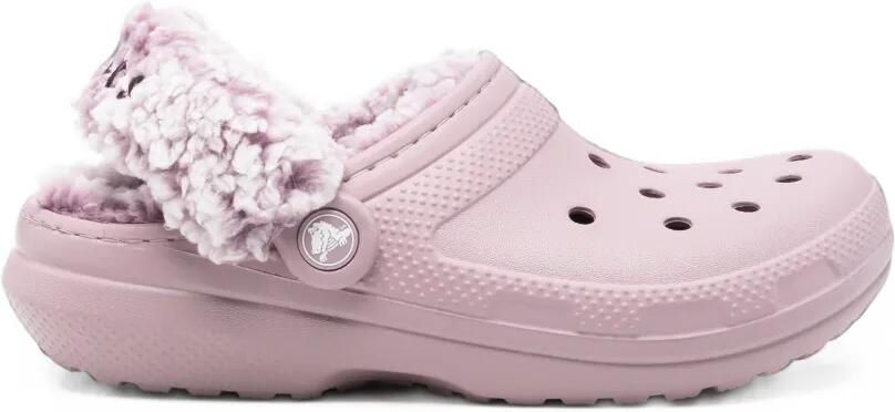 Crocs Kids Klompen met fleecevoering en geperforeerde details Paars