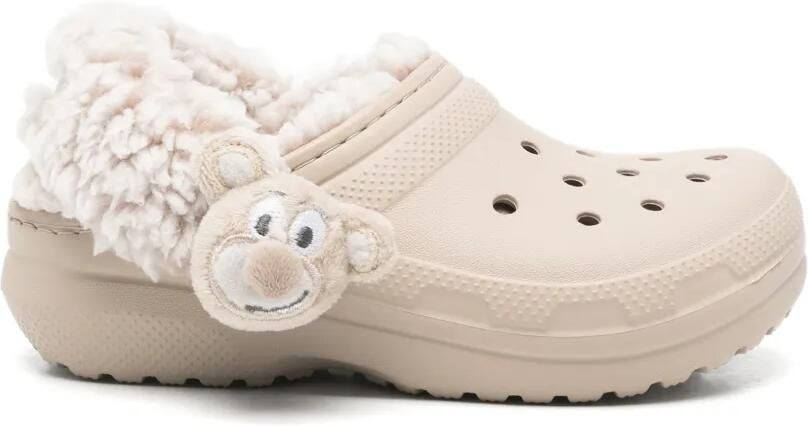 Crocs Kids Klompen met lammyvoering en teddybeer-detail Beige