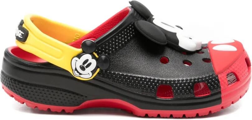 Crocs Kids Mickey Mouse Cls Clg slippers met bandje en applicatie Zwart