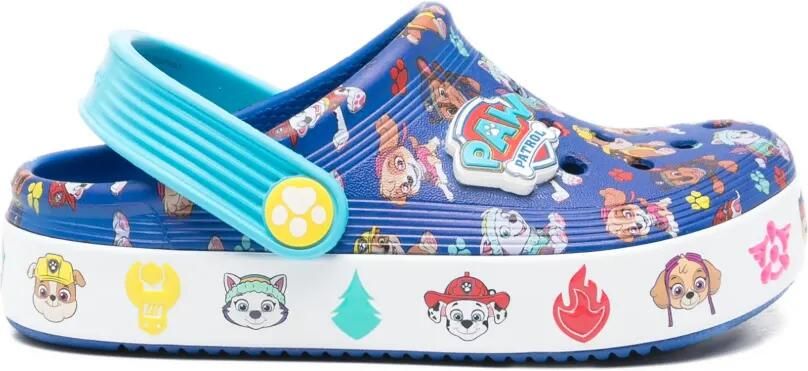 Crocs Kids Patrulha Canina T Off Court slippers met bandje en patroon Blauw