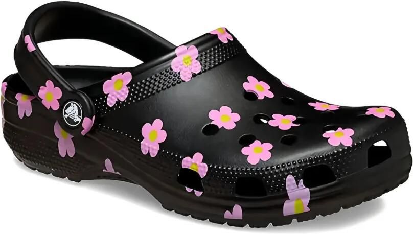 Crocs Kids Sandalen met bloe print Zwart
