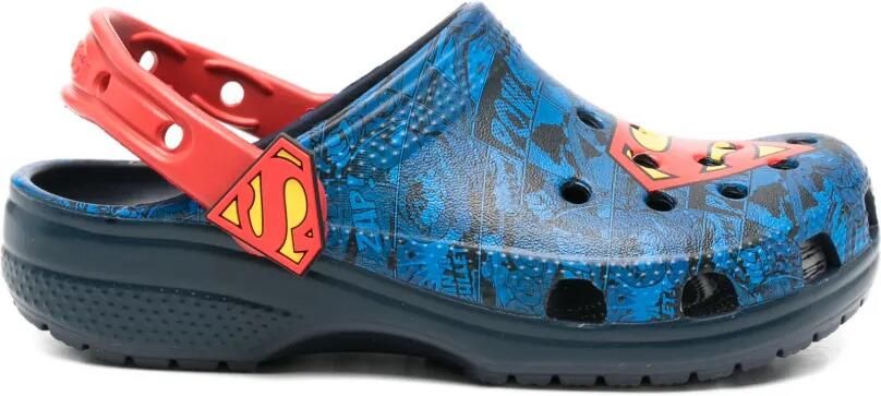 Crocs Kids Sandalen met print en gesloten neus Blauw