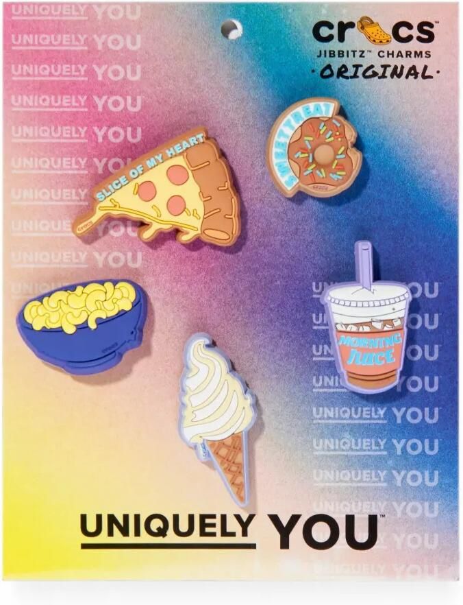 Crocs Kids Vijf Jibbitz Funny Foods bedels Blauw