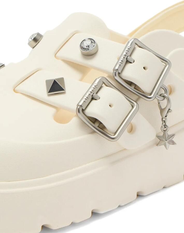 Crocs Loaferette Star muiltjes met gesp en verfraaid met studs Wit - Foto 3