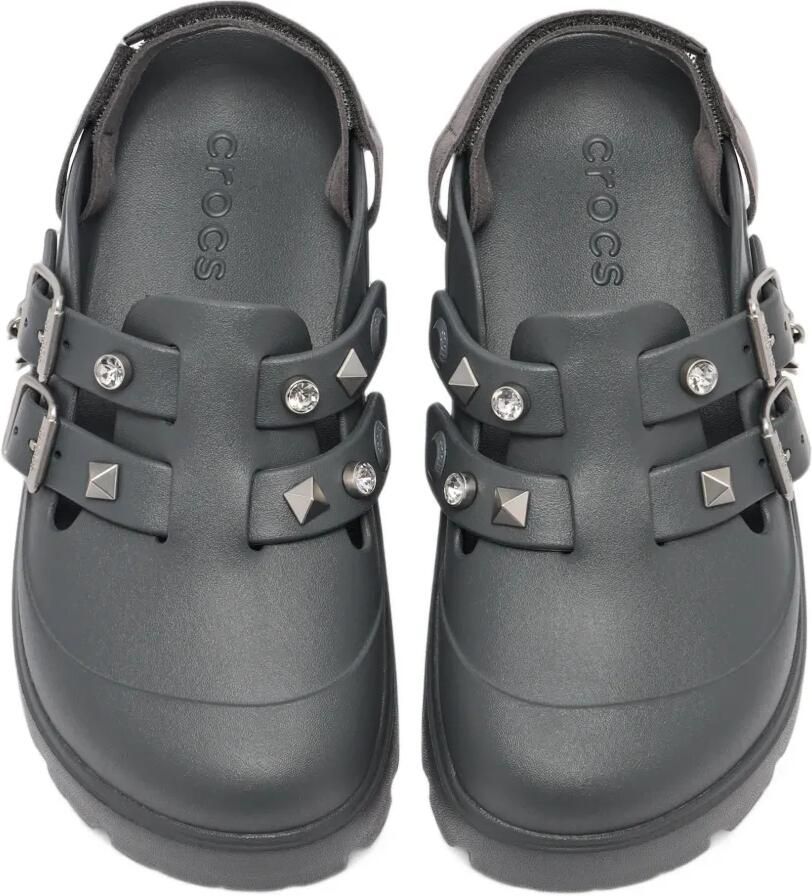 Crocs Loaferette Star muiltjes met gespbandje en studs Grijs - Foto 3