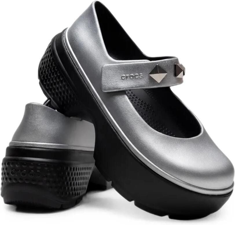 Crocs Loafers met plateauzool en studs Zilver