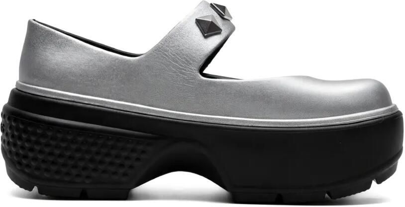 Crocs Loafers met plateauzool en studs Zilver - Foto 3
