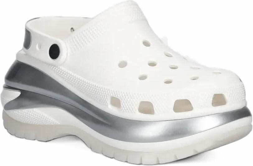 Crocs Mega Crush metallic-trim platform clogs Wit