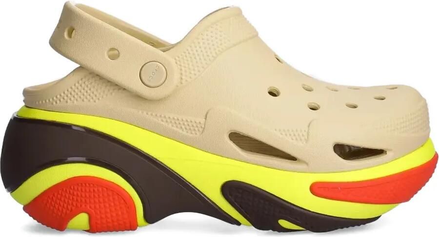Crocs Slippers met geperforeerd plateauzool Beige