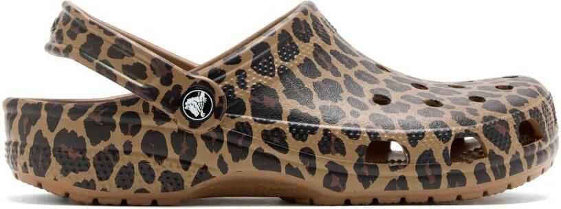 Crocs Slippers met luipaardprint Bruin