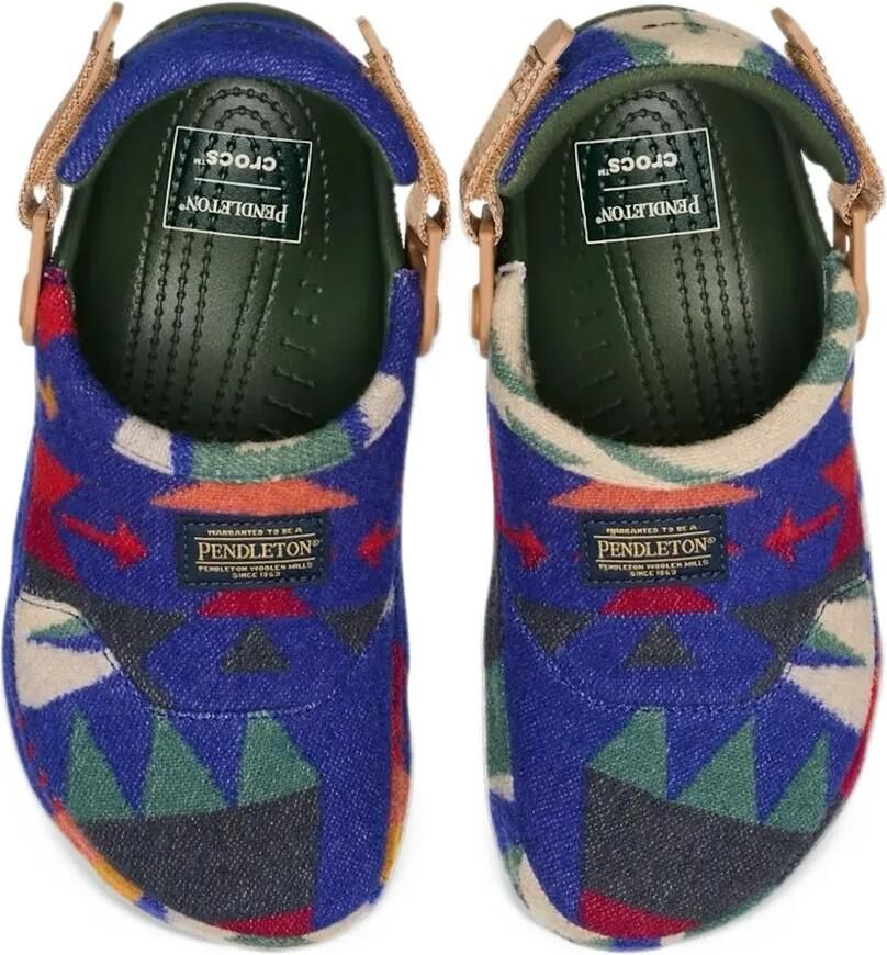 Crocs x Pendleton Crafted logo-detail clogs Blauw