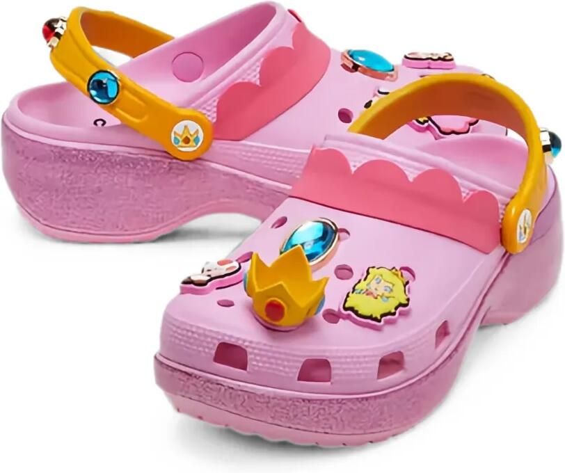 Crocs x Super Mario Princess Peach klompen met platform Roze