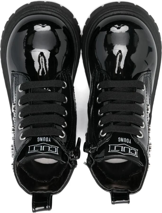 Cult Lakleren laarzen met studs Zwart