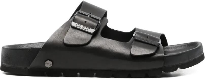 Cult Leren sandalen met gesp Zwart