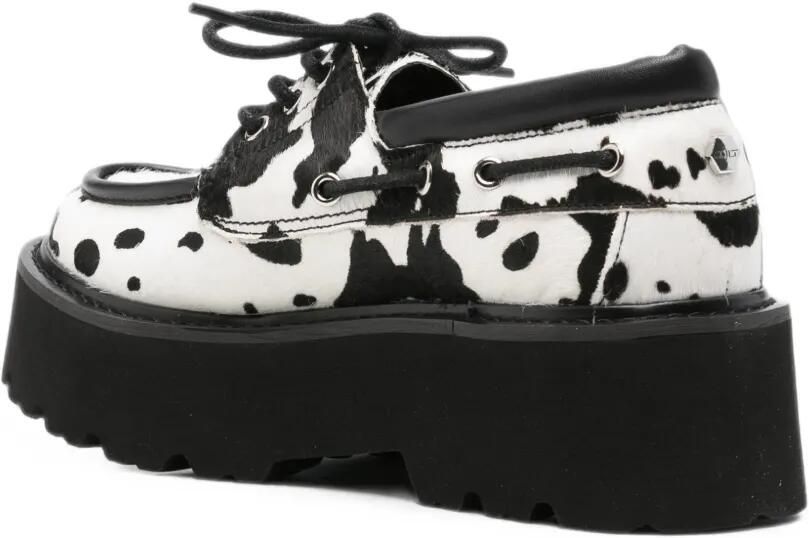 Cult Loafers met plateauzool en koeienprint Wit - Foto 2