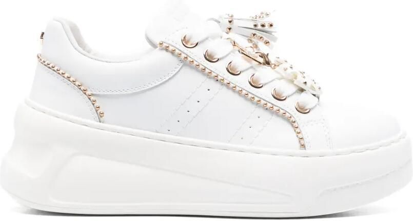 Cult Nirvana leren sneakers verfraaid met studs Wit