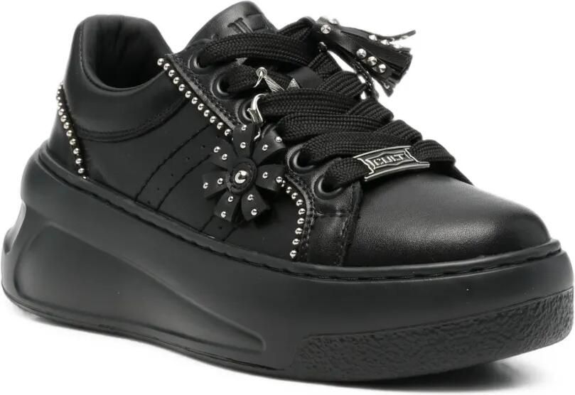 Cult Nirvana leren sneakers verfraaid met studs Zwart