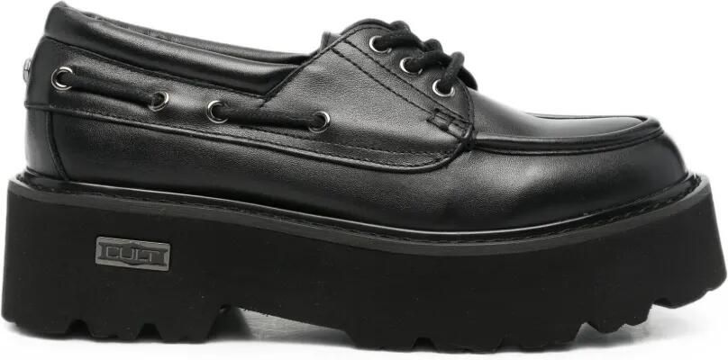 Cult Rocky loafers met plateauzool Zwart