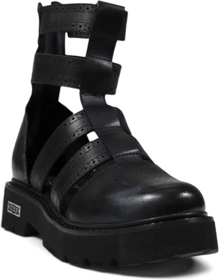 Cult Sandalen met brogue detail en plateauzool Zwart - Foto 3