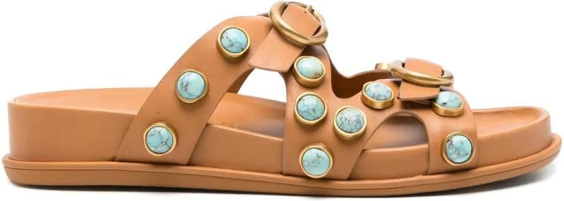 Cult Gaia Blair verfraaide sandalen met gesp Bruin