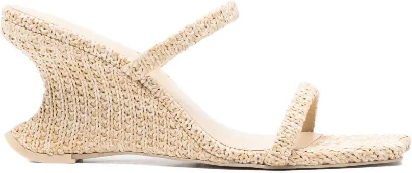 Cult Gaia Raven geweven sandalen Beige