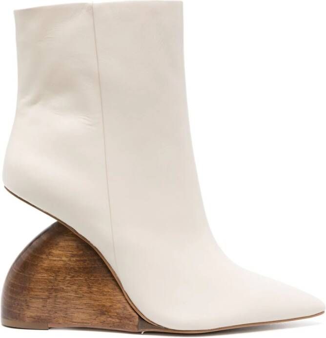 Cult Gaia Livi leren enkellaarzen Beige