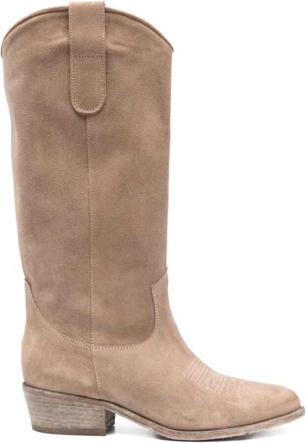 Curiositè Suède cowboylaarzen Beige