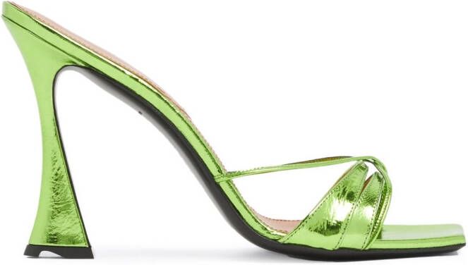 D'ACCORI Lust metallic muiltjes Groen