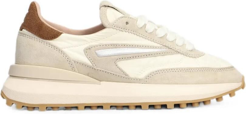 D.A.T.E. Athleta sneakers met suède afwerking en vlakken Beige