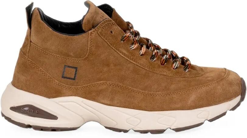 D.A.T.E. Kalfsleren suède high-top sneakers Bruin
