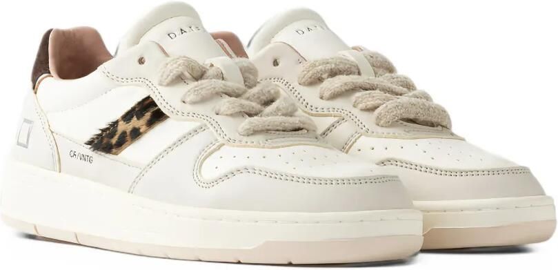 D.A.T.E. Court 2.0 sneakers met luipaardprint en vlakken Beige - Foto 3
