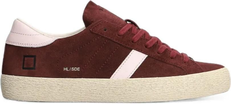 D.A.T.E. Hill Low Block suède sneakers met vlakken Rood