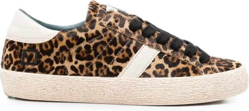 D.A.T.E. Hill Low sneakers met luipaard-print Bruin