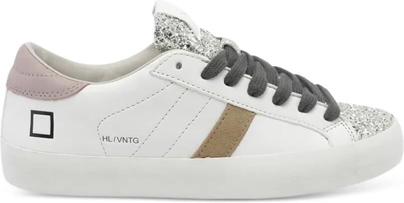 D.A.T.E. Hill Low Vintage leren sneakers met glitters Wit - Foto 4