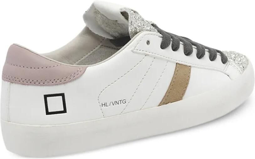 D.A.T.E. Hill Low Vintage leren sneakers met glitters Wit - Foto 2