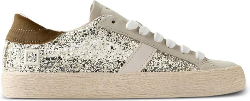 D.A.T.E. Hill sneakers verfraaid met glitters en vlakken Zilver