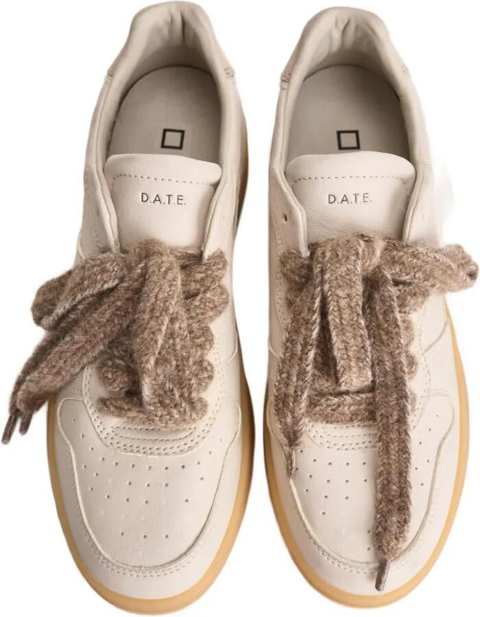 D.A.T.E. Leren sneakers met chunky kant Beige - Foto 2