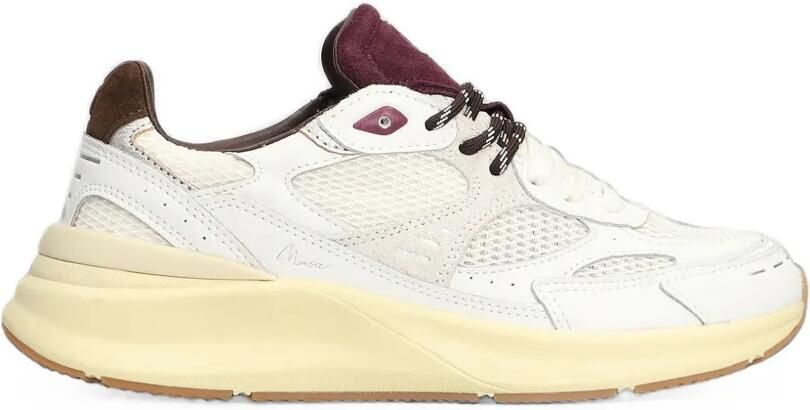 D.A.T.E. Leren sneakers met vlakken Wit
